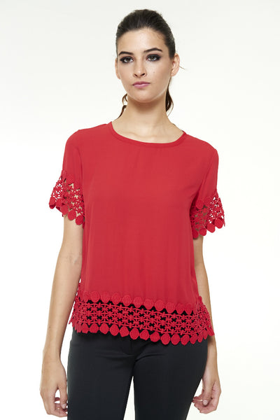 BLUSA COM GUIPIR MANGA E BARRA  | Ref: CM151022